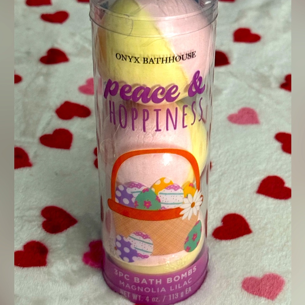 Onyx Bathhouse Peace & Hoppiness 3pk Easter bath bombs! New/sealed!